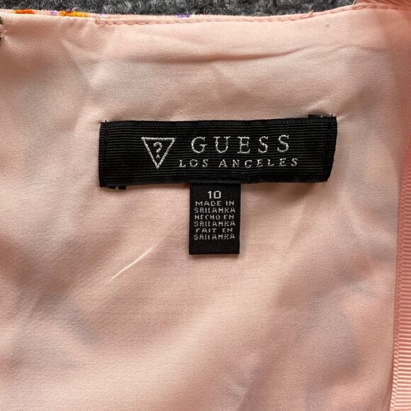 Guess Los Angeles Dress Womens 10 Pink Floral Print Cottagecore Fairy Sweetheart - Picture 3 of 13